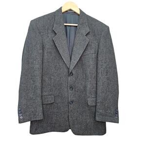 Bill Robinson Blazer Mens Size 38R Grey Lambswool Sport Coat Jacket Career Suits